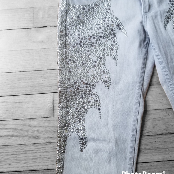 Haute Hippie Gray Studded Jeans - Picture 2 of 4